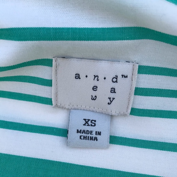 Green & White Stripe Blouse by a.n.d eawy - Picture 6 of 7